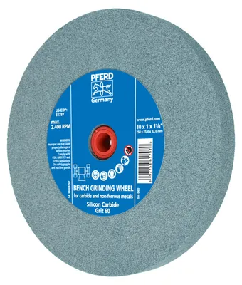 Produktbild von PFERD TOOLS Schleifbockscheibe Ø 250x25 mm Bohrung-Ø 51 mm SiC60 für harte Materialien z.B. Hartmetall