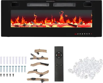 Immagine prodotto di Caminetto elettrico Bettizia da 50 pollici 750W/1500W - Fuoco d'atmosfera - Effetto fiamma 3D - Protezione contro il surriscaldamento - Incluso telecomando e app di controllo