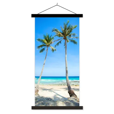 Produktbild von MuchoWow® Textilposter Palme - Sommer - Tropisch 60x120 cm mit schwarzem Rahmen - Magnete