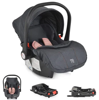 Produktbild von Moni Babyschale Trio Set mit Isofixbasis Royal, i-Size (40 - 87cm) Adapter rosa