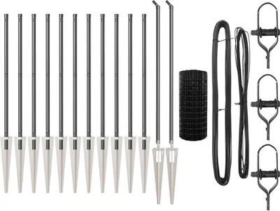 Produktbild von Möbel Euro Zaun mit 13 Spike-Posten 0.6x25 m Verzinkter Stahl Grau - Metallzäune 3350687