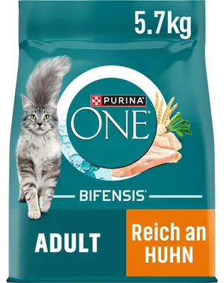 Produktbild von PURINA ONE BIFENSIS Trockenfutter für ausgewachsene Katzen, reich an Huhn, 1er Pack (1 x 5,7 kg)