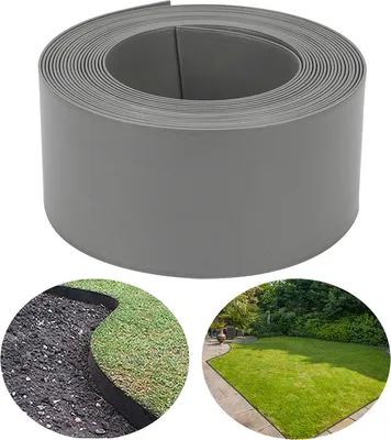 Image de Fiqops Bordure de pelouse Bordure de massif 25m Bordure de massif plusieurs choix 10cm de haut stable bordure de tonte Gris