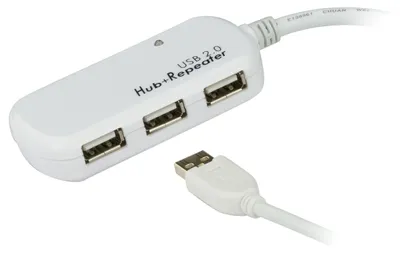 Zdjęcie produktu dla ATEN UE2120H, USB 2.0, USB 2.0, 480 Mbit/s, Biały, Plastik, 12 m