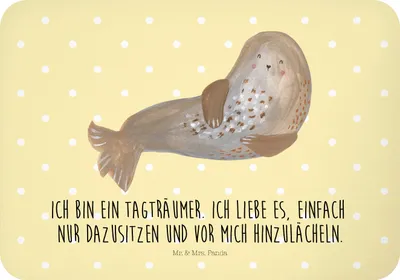 Produktbild von Mr. & Mrs. Panda magnet Robbe Lachen - Gelb Pastell - Geschenk, Notizhalter, whiteboardmagnet, haftmagnet, Kühlschrankmagnet, Pinnwandmagnet, Meerestier, Nordsee, Seehund