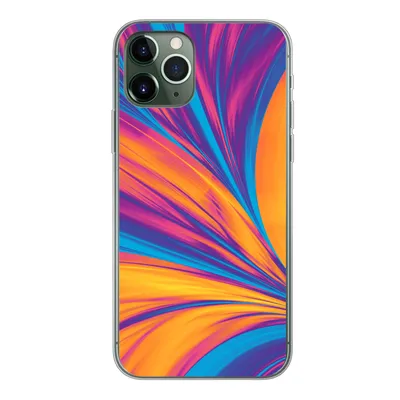 Produktbild von MuchoWow® Handyhülle Schutzhülle Hülle für iPhone 11 Pro Federn - Regenbogen - Neon - Abstrakt Silikon Softcase Handy Hülle - Handy