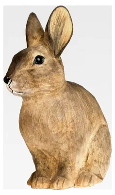 Produktbild von Europäisches Kaninchen - Handgeschnitzte Holzfigur