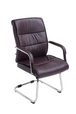 Produktbild von TPFLiving Besucherstuhl Siva Kunstleder Gestell Metall in Chromoptik braun