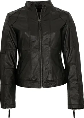 Produktbild von 7eleven - Damen Lederjacke Lammnappa schwarz : 40