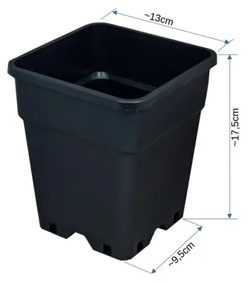 Produktbild von Pflanztopf, quadratisch/schwarz, 2 Liter