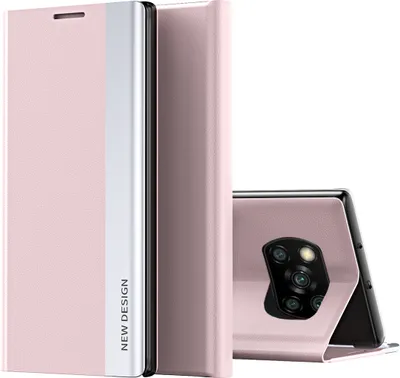 Obrázek produktu pro Pouzdro Xiaomi Poco X3, LaimTop LeatherPolyuretanMagnetic Flip Stand Case pro Xiaomi Poco X3 NFC / X3 Pro Pink