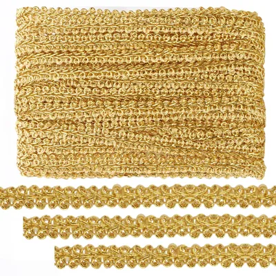 Geflochtenes Goldkordelband 50 m x 8 mm Polyester