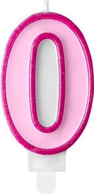 Produktbild von Geburtstagskerze Zahl 0, rosa, 7cm