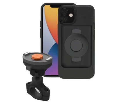 Produktbild von Tigra FitClic Neo Motorrad-Kit Telefonhalterung für Apple iPhone 12 Mini – Schwarz