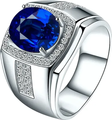Produktbild von r Herren-Fingerring mit Zirkonia-Strasssteinen, Schmuck, Geschenk-Blau,US 9