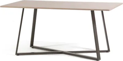 Produktbild von Rechteckiger Tisch 160×90 cm aus Melamin mit lackiertem Metallgestell – modernes, stabiles und elegantes Design für Küche, Esszimmer und Büro – DAMIANO