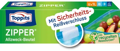 Productafbeelding van Toppits 2807290000 12 Toppits Gefrierbeutel ZIPPER 1,0 l