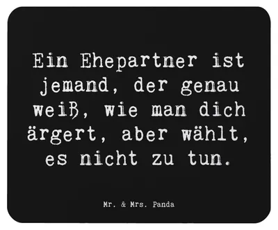 Produktbild von Mr. & Mrs. Panda Mauspad Spruch Ehepartner Liebe - Schwarz - Geschenk, Mouse Pad, herzerwärmende Sprüche, Verständnis, Mousepad, pc mausunterlage, Respekt, Zuneigung