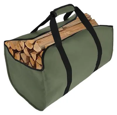 Obrázok produktu pre Taška na drevo z plachtoviny, žltá/zelená, 58,4 x 40,6 x 33 cm