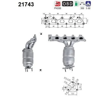 Produktbild von AS Katalysator Kat für OPEL Astra H Schrägheck (A04) 21743