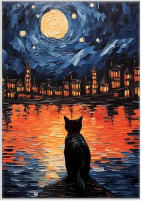 Produktbild von Wallario Wandbild Blick eines Nachtwächters, Größe: 70,30 x 100,30 cm, Poster mit weißem Kunststoffrahmen