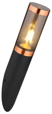 Produktbild von Wandleuchte, Edelstahl, schwarz, rauch, Kupfer, H 41 cm