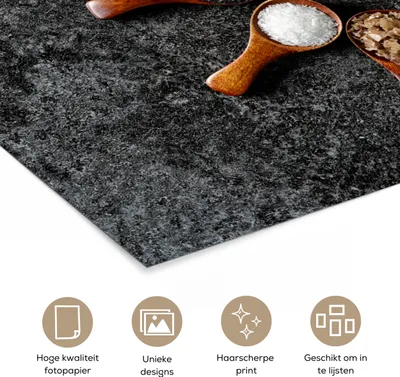 Produktbild von MuchoWow® Poster Löffel - Kräuter - Gewürze - Küche - Industrie 120x80 cm - Bilder