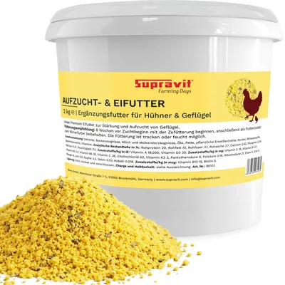 Produktbild von Supravit Aufzucht- & Eifutter für Hühner 2kg | natürliches Hühnerfutter | Ergänzungsfutter Kükenfutter | Geflügelfutter mit hohem Proteingehalt