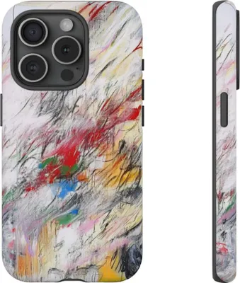 Produktbild von Abstrakte bunte Pinselstriche – Hülle Kompatibel mit iPhone 15 Pro