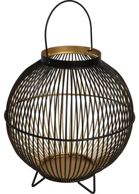Produktbild von Lesli Living - Laterne Nora - Schwarz - Ø25x26cm