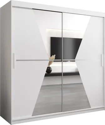 Produktbild von Kleiderschrank, Schiebetürenschrank Schlafzimmer, Schrank mit Spiegel MAROKO 200 cm