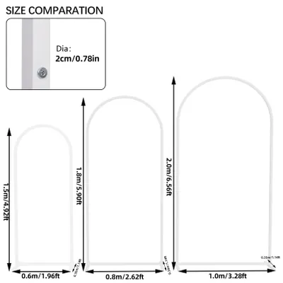 Obrázek produktu pro Kovový pozadí na stativ - obloukový rám - 3dílná sada - velikost L - výška cca 260 cm - fotografické pozadí pro svatby a oslavy