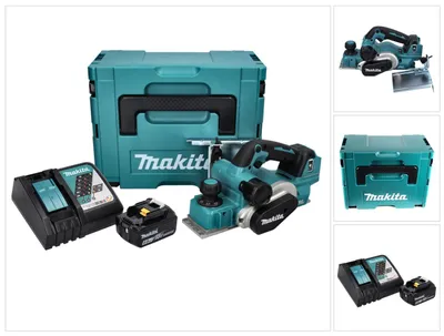 Produktbild von Makita DKP 181 RG1J Akku Hobel Falzhobel 82 mm 18 V Brushless + 1x Akku 6,0 Ah + Ladegerät + Makpac