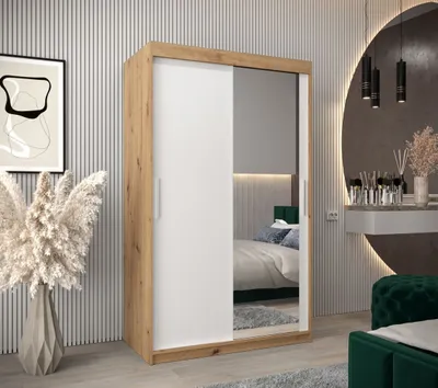 Obrázek produktu pro Skříň s posuvnými dveřmi v šířce 120 cm TIMEA 2 - dub artisan / bílá