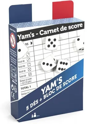 Image de Jeu de yam's : 5 des + bloc de score - jeu de voyage traditionnel - ducale
