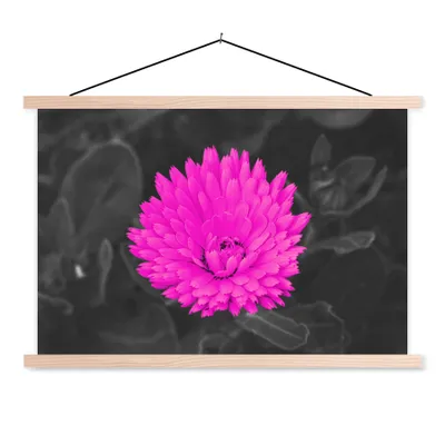 Produktbild von MuchoWow® Textilposter Blumen - Aquarell - Rosa 120x80 cm mit holzfarbenen Rahmen - Aufhängeset