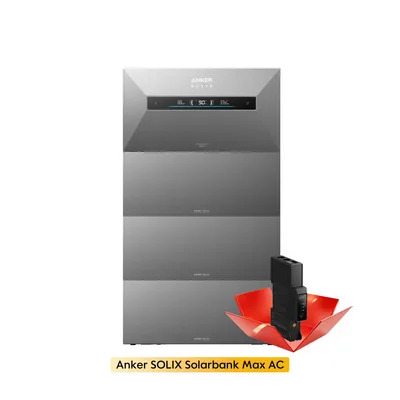 Productafbeelding van Powerness® Balkonkraftwerk-opslag 14 kWh, Anker SOLIX Solarbank Max AC met 3× BP7000-uitbreidingsaccu’s, plug-and-play all-in-one thuisbatterij