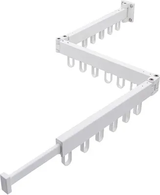 Obrázek produktu pro Hliníkový nástěnný věšák 128 cm, 18 háčků, trojitý, prostorově úsporný, montáž na zeď, bílý