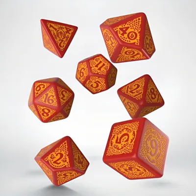 Produktbild von SDRS01 - Drachentöter Rot und Orange Würfel Set (7 Teile)