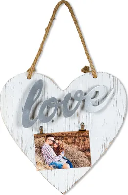 Produktbild von Bilderrahmen Schriftzug 10x15 Klammern Herz Love Vintage Shabby Chic Fotorahmen