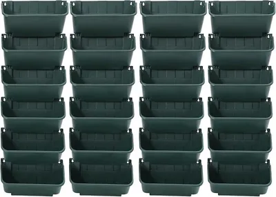 Produktbild von Blumentopf Hängend Hochbeet Kunststoff Pflanzkasten Mit Rankgitter Fallrohr Blumentopf Pflanzenwand Selbstbewässernder Wandpflanztopf, Vertikaler Garten Pflanzenwand, 24 Stück (Armeegrün) (Armeegrün)