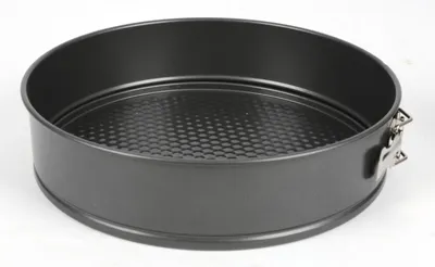 Produktbild von Flachboden Springform 28 cm aus 0,4 mm Kohlenstoffstahl – robuste Antihaft-Backform für Kuchen, Torten & Quiches, langlebig, hitzebeständig und ideal für gleichmäßige Backergebnisse