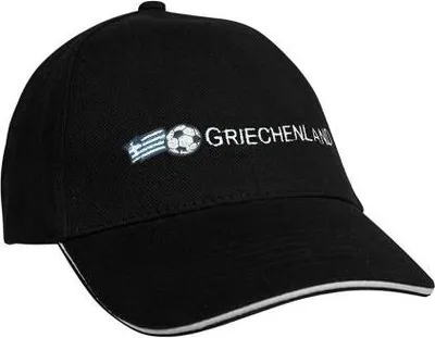 Produktbild von Baseballcap mit Einstickung Griechenland 68066 versch. Farben Color - schwarz