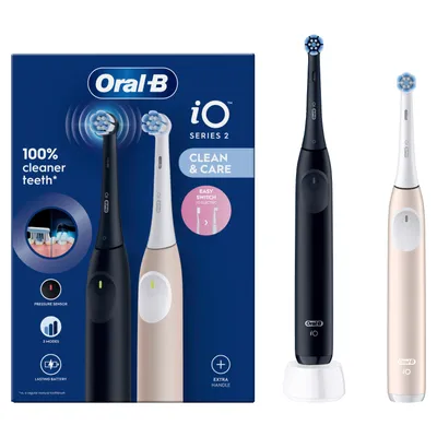 Zdjęcie produktu dla Oral-B iO Series 2, Dorosły, Wibrująca szczoteczka do zębów, Codzienna pielęgnacja, Delikatny, Super sensitive, Czarny, Różowy, 2 min, Okrągły