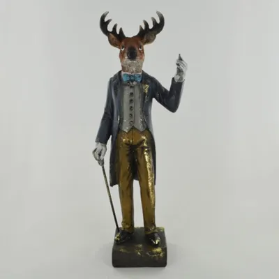 Hirsch-Figur im Vintage-Stil, Kunstharz, 27,5 cm