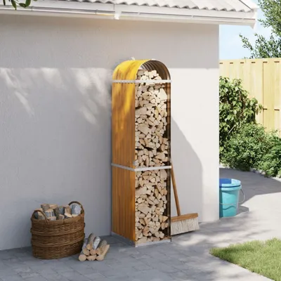 Produktbild von "im " Kaminholzunterstand Holzoptik 40x45x170 cm Verzinkter Stahl - Kaminholzregale CC16789