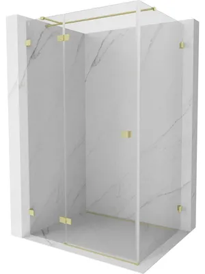Obrázek produktu pro Mexen Lunar T sprchový kout otevírací levý 80 x 100 cm, transparentní, zlatý kartáčovaný - 834T-080-100-55-00-L