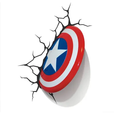 Produktbild von 3DlightFX Captain America Shield Light, Leichte Dekorationsfigur, Blau, Rot, Weiß, Universal, Hart, LED, Akku
