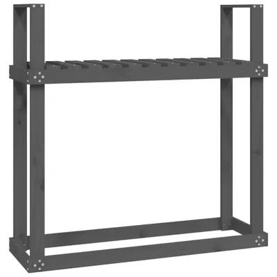 Produktbild von Kaminholzregal Grau 110x35x108,5 cm Massivholz Kiefer