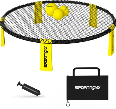 Obrázok produktu pre SPORTNOW Roundnet Set Hracia súprava so sieťou na hranie 3 lopty taška na prenášanie lopty pumpa na lopty pre záhradu pláž park interiér
